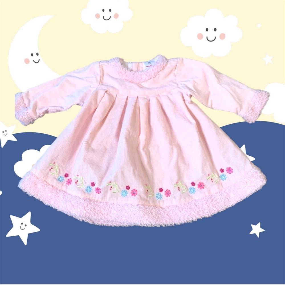 Hanna Andersson Corduroy Dress Pink Floral 5-12 months